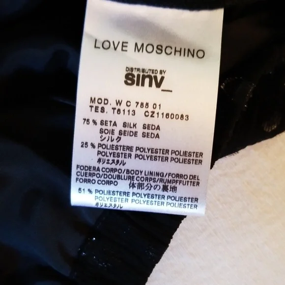Love Moschino Lurex V-neck Sleeveless Top Black Size 6 - Picture 7 of 8